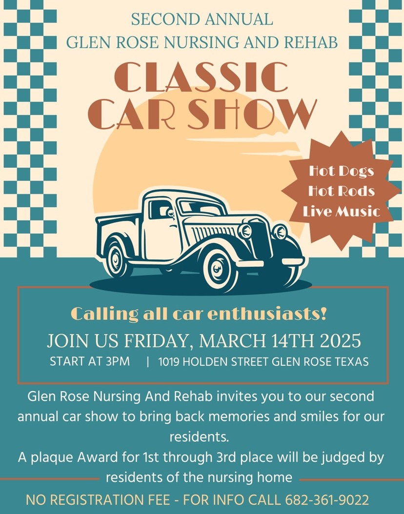 Glen Rose Nursing and Rehab Car Show