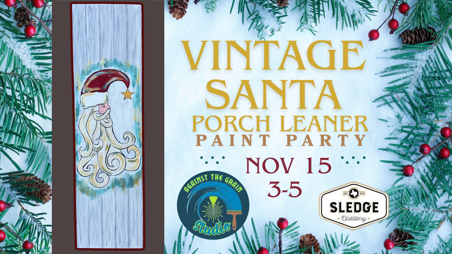 Vintage Santa Porch Leaner Paint Party